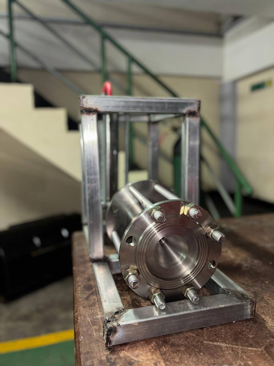 Front view of the machined Phoenix nozzle opening and bolted flange