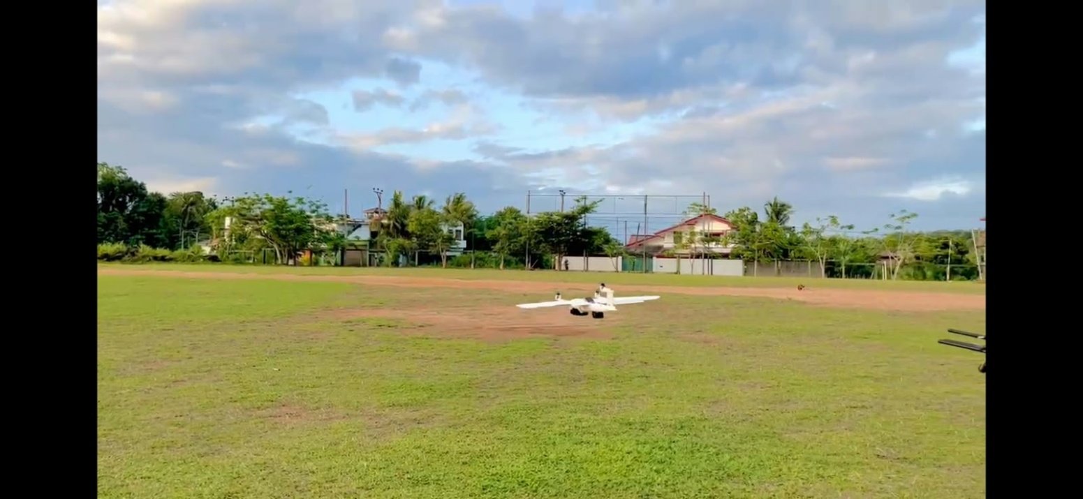 Vector V1 during the documented VTOL flight trial over the test field